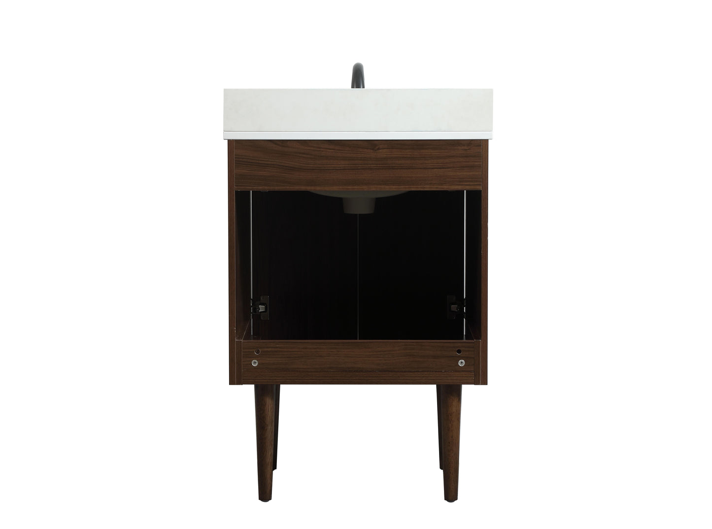 24 inch Single Bathroom Vanity in Walnut with backsplash - BC4102434WT-BS