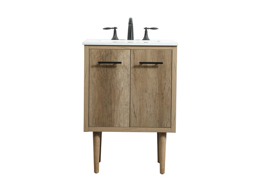 24 inch Single Bathroom Vanity in Natural Oak - BC4102434NT