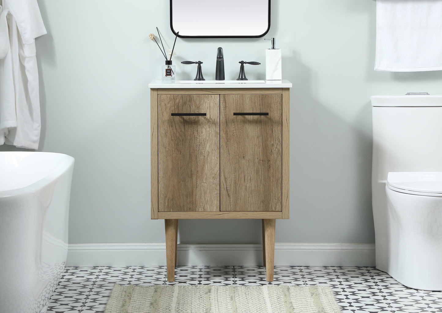 24 inch Single Bathroom Vanity in Natural Oak - BC4102434NT