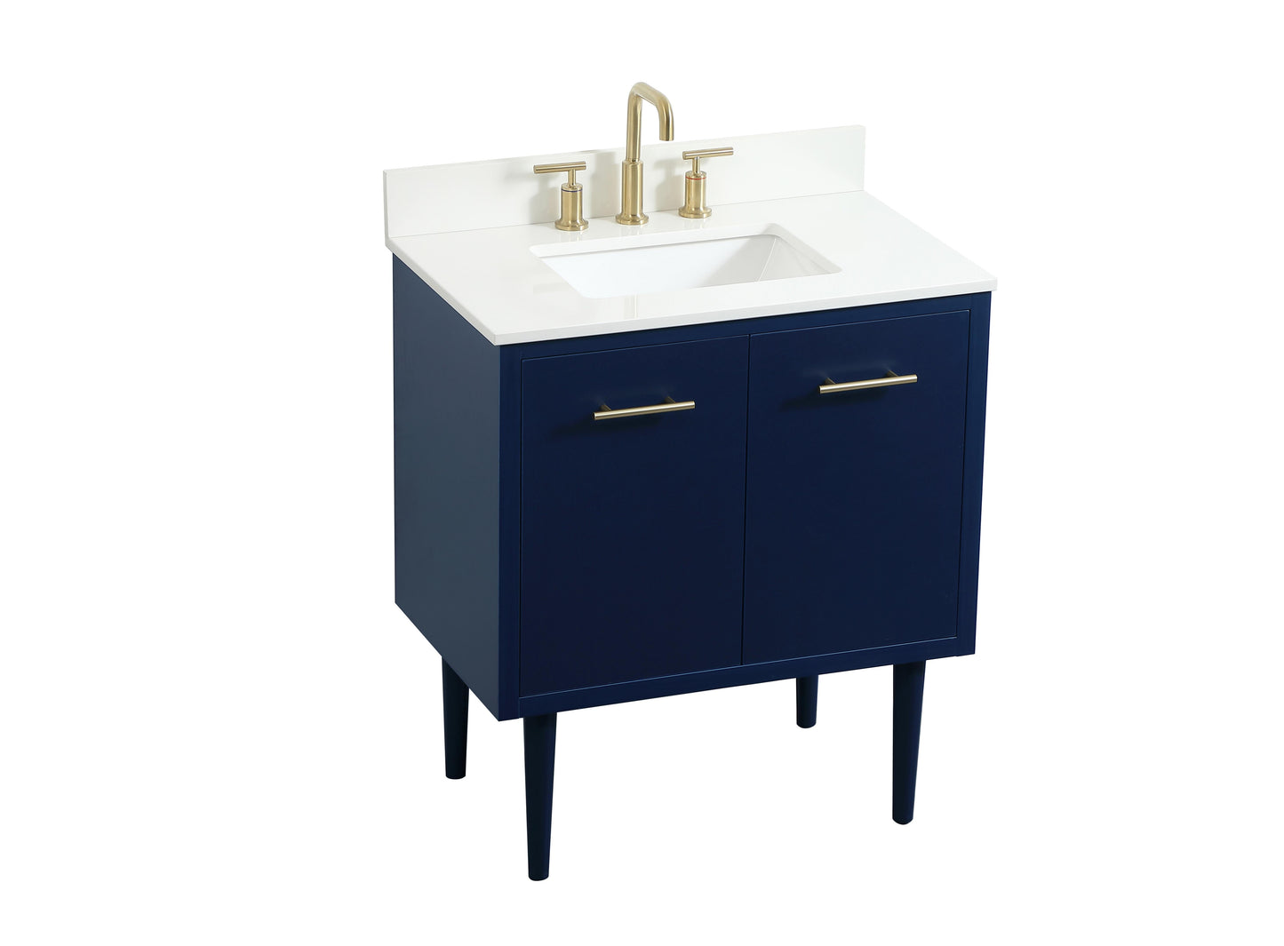 30 inch Single Bathroom Vanity in Blue with backsplash - BC4103034BL-BS