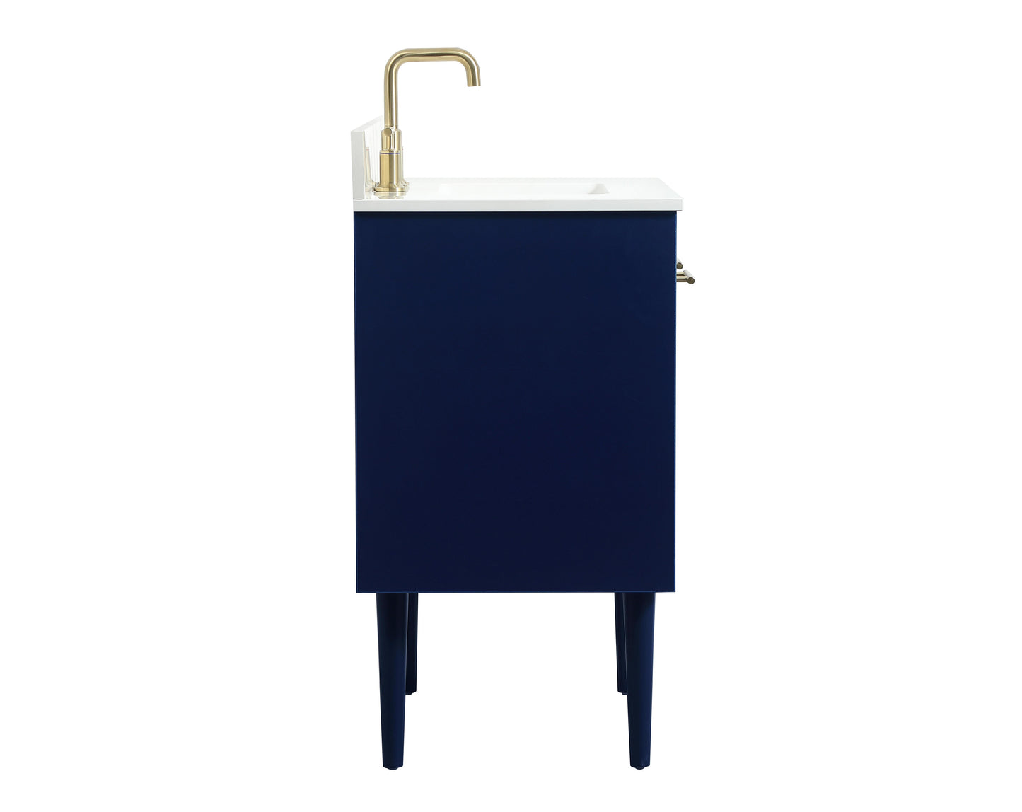 30 inch Single Bathroom Vanity in Blue with backsplash - BC4103034BL-BS