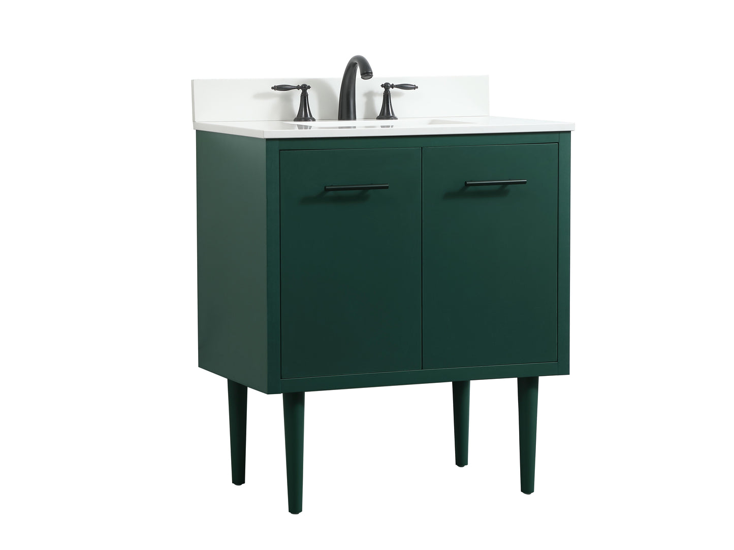 30 inch Single Bathroom Vanity in Green with backsplash - BC4103034GN-BS