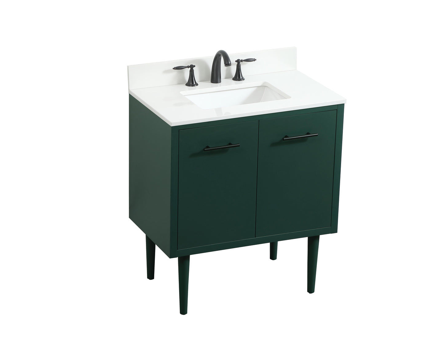 30 inch Single Bathroom Vanity in Green with backsplash - BC4103034GN-BS