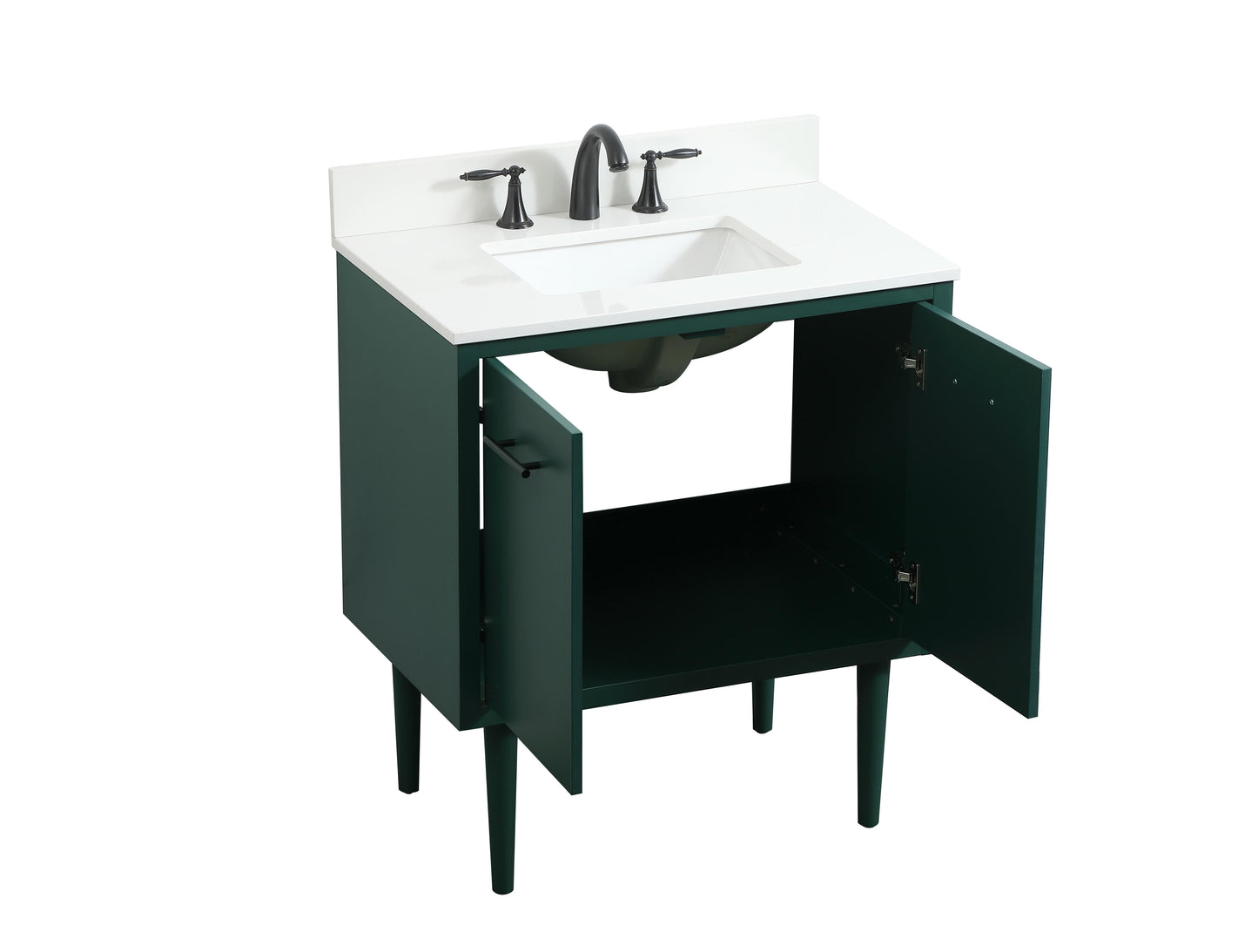 30 inch Single Bathroom Vanity in Green with backsplash - BC4103034GN-BS