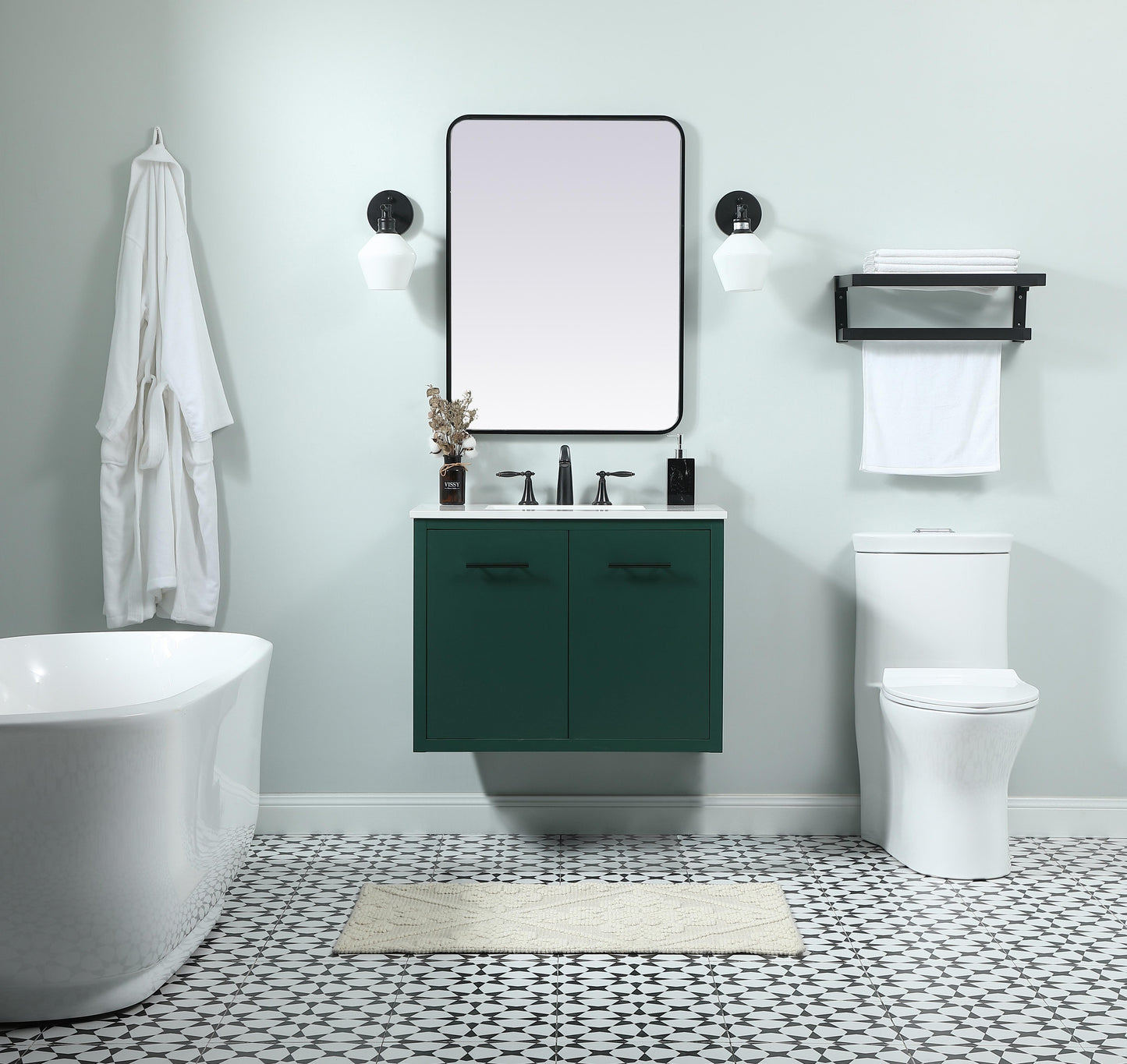 30 inch Single Bathroom Vanity in Green - BC4103034GN