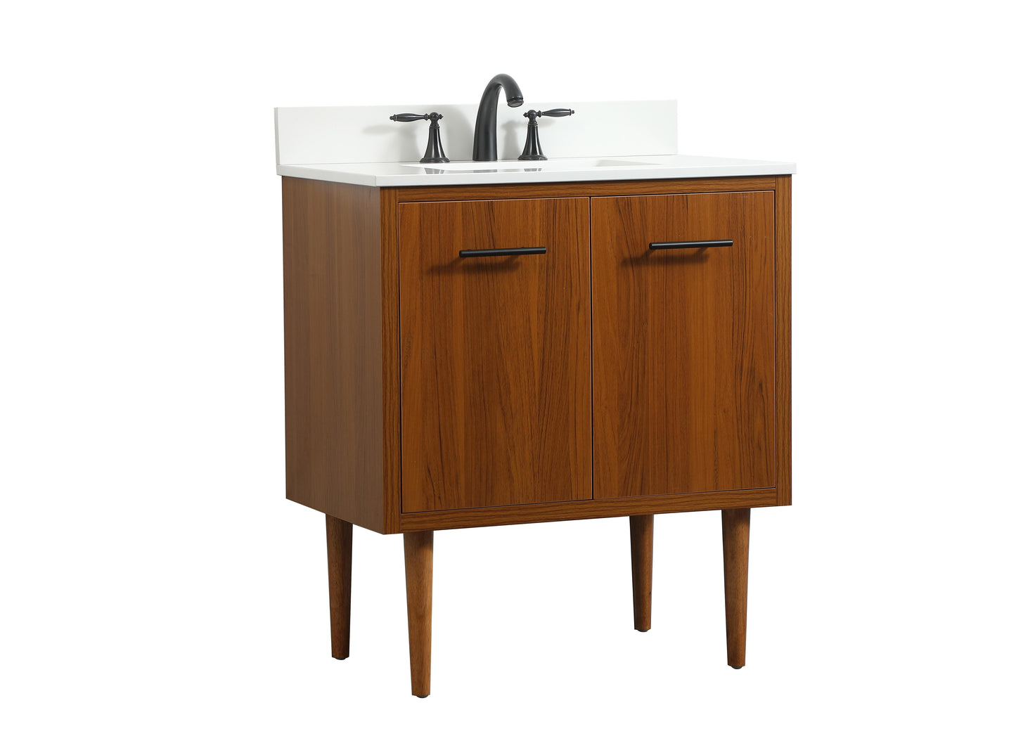 30 inch Single Bathroom Vanity in Teak with backsplash - BC4103034TK-BS