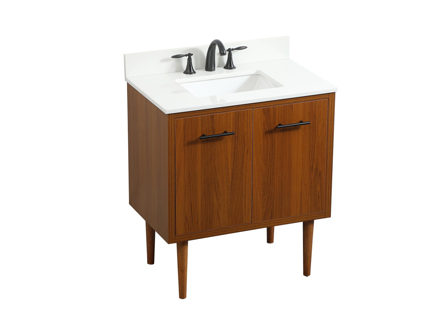 30 inch Single Bathroom Vanity in Teak with backsplash - BC4103034TK-BS