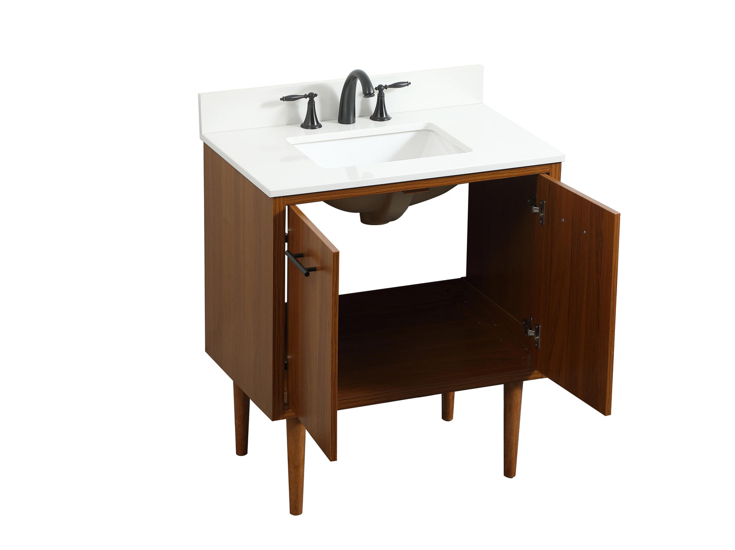 30 inch Single Bathroom Vanity in Teak with backsplash - BC4103034TK-BS