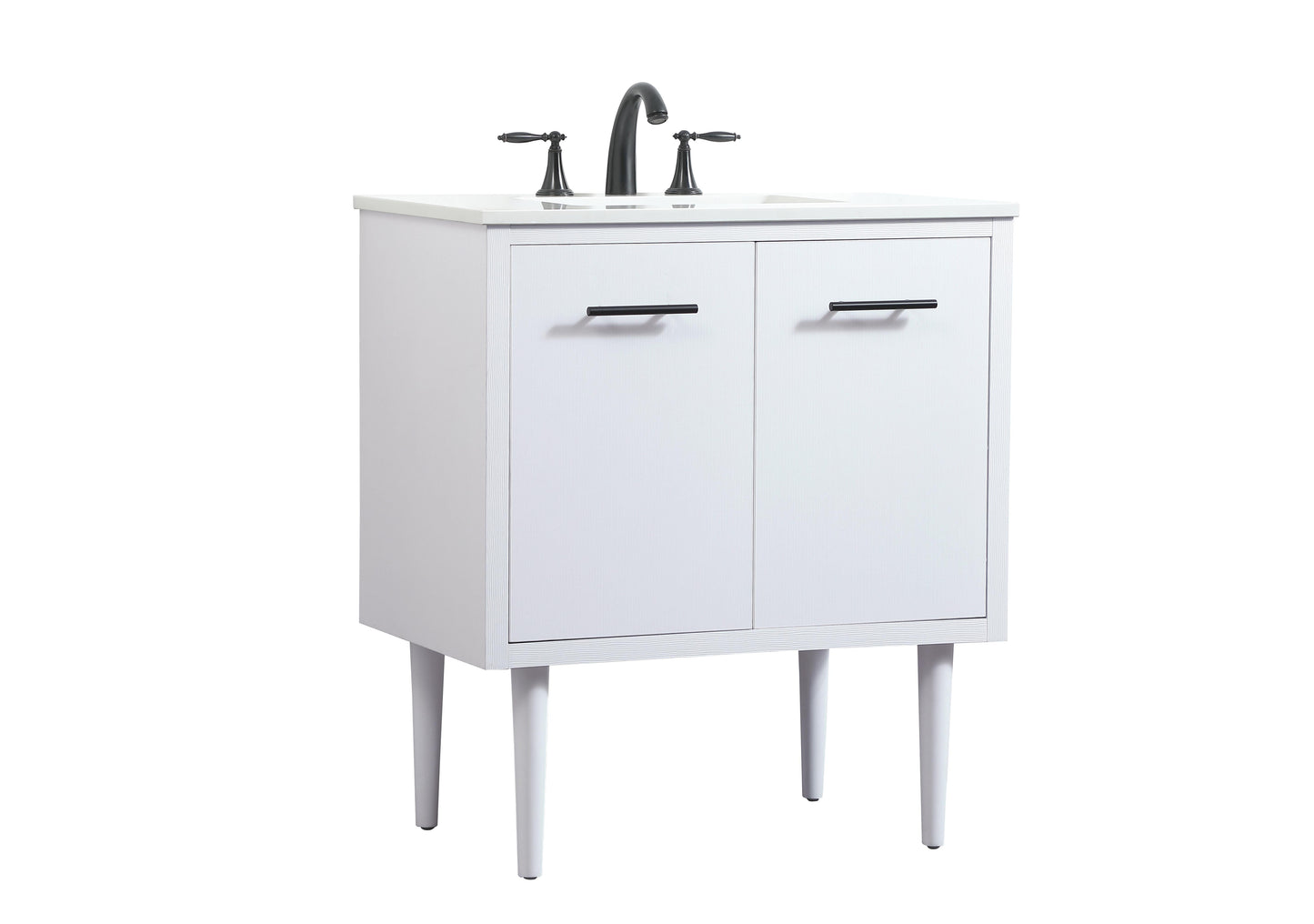 30 inch Single Bathroom Vanity in White - BC4103034WH