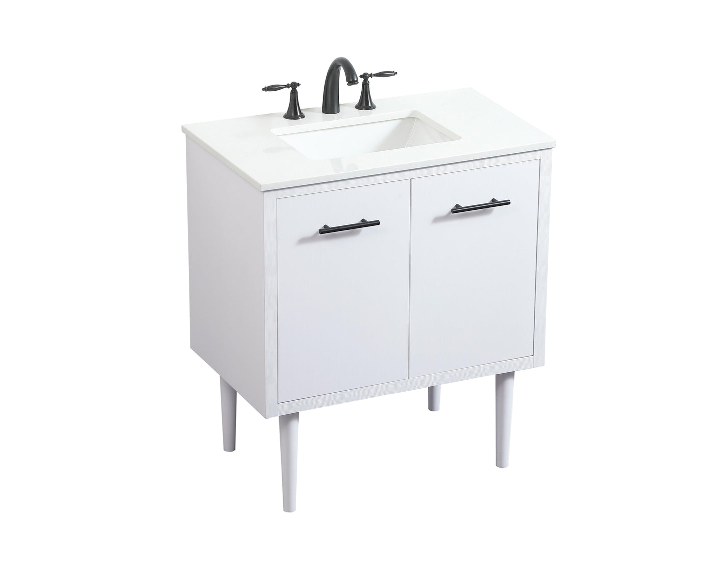 30 inch Single Bathroom Vanity in White - BC4103034WH