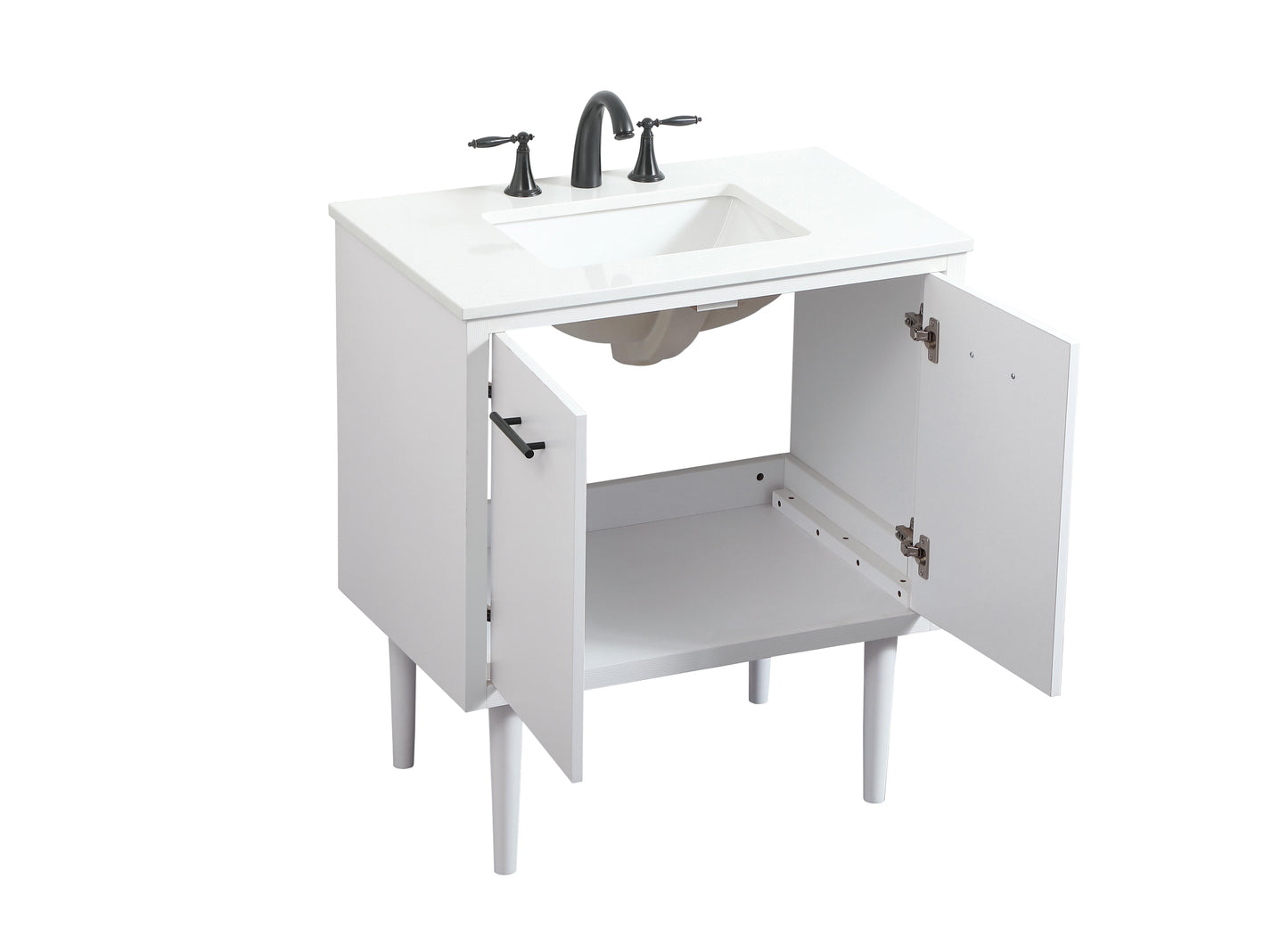 30 inch Single Bathroom Vanity in White - BC4103034WH