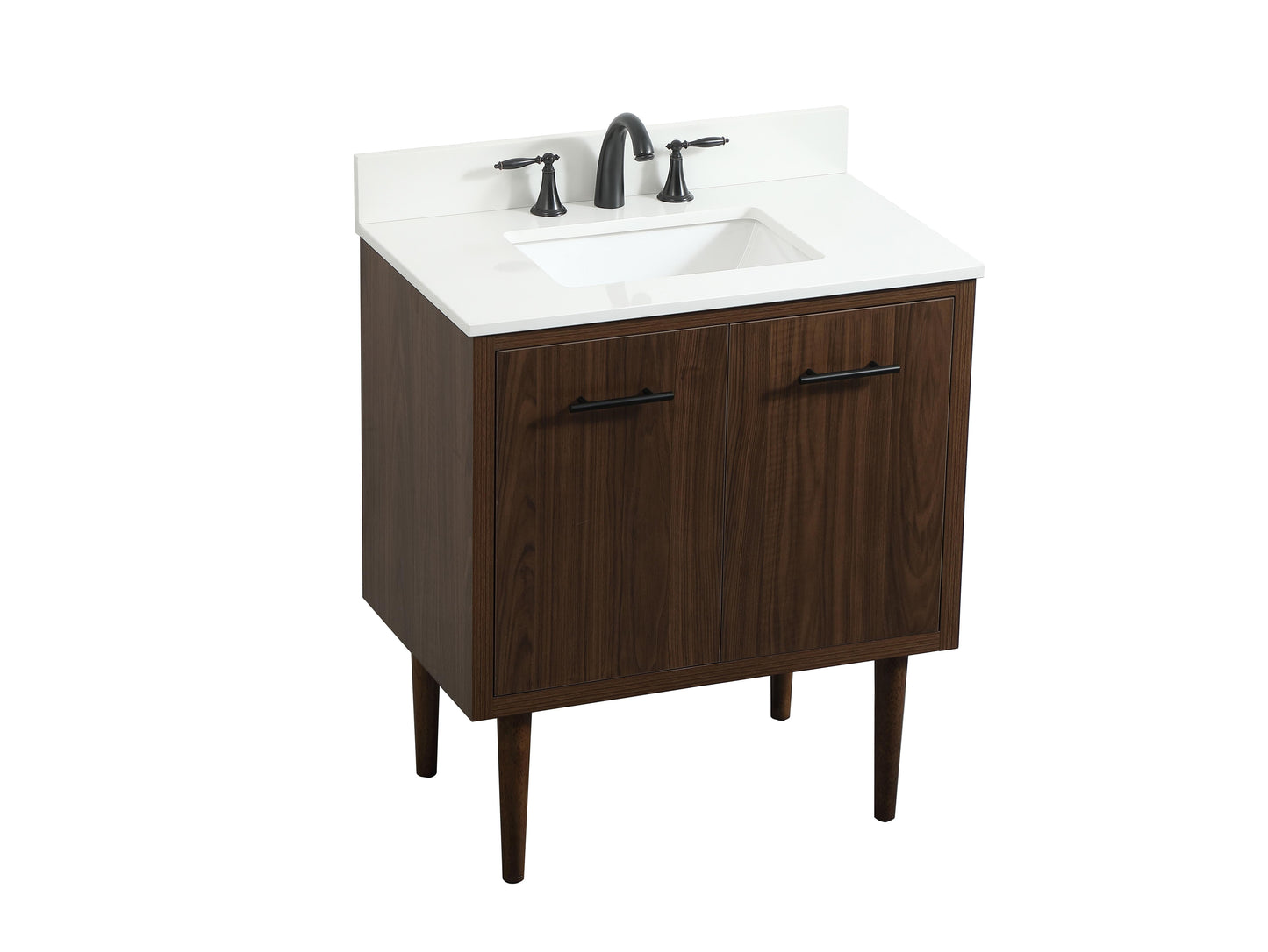 30 inch Single Bathroom Vanity in Walnut with backsplash - BC4103034WT-BS