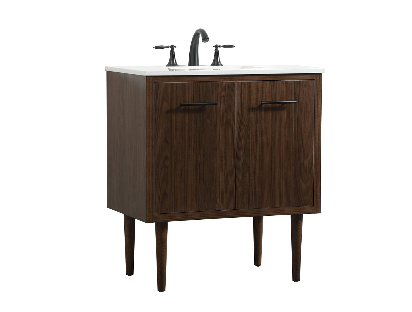 30 inch Single Bathroom Vanity in Walnut - BC4103034WT