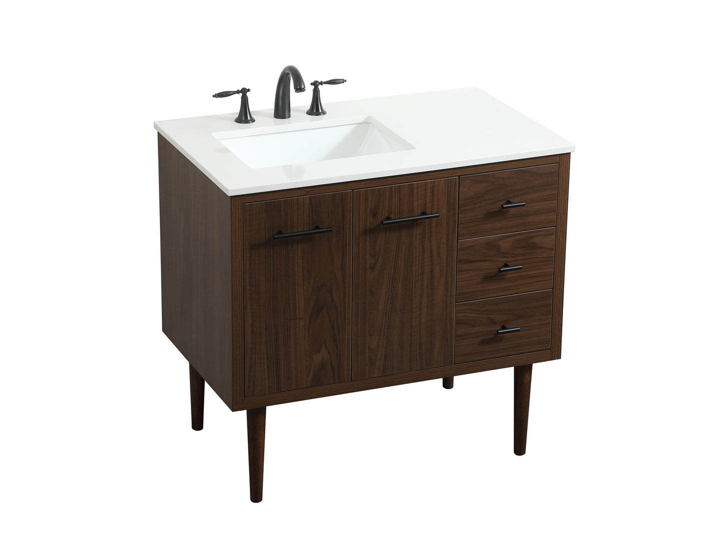 36 inch Single Bathroom Vanity in Walnut - BC4103634WT