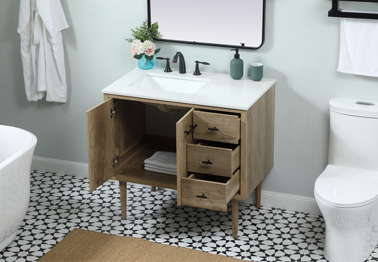 36 inch Single Bathroom Vanity in Natural Oak - BC4103634NT