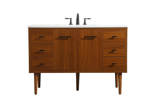 48 inch Single Bathroom Vanity in Teak