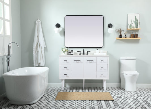 48 inch Single Bathroom Vanity in White with backsplash - BC4104834WH-BS