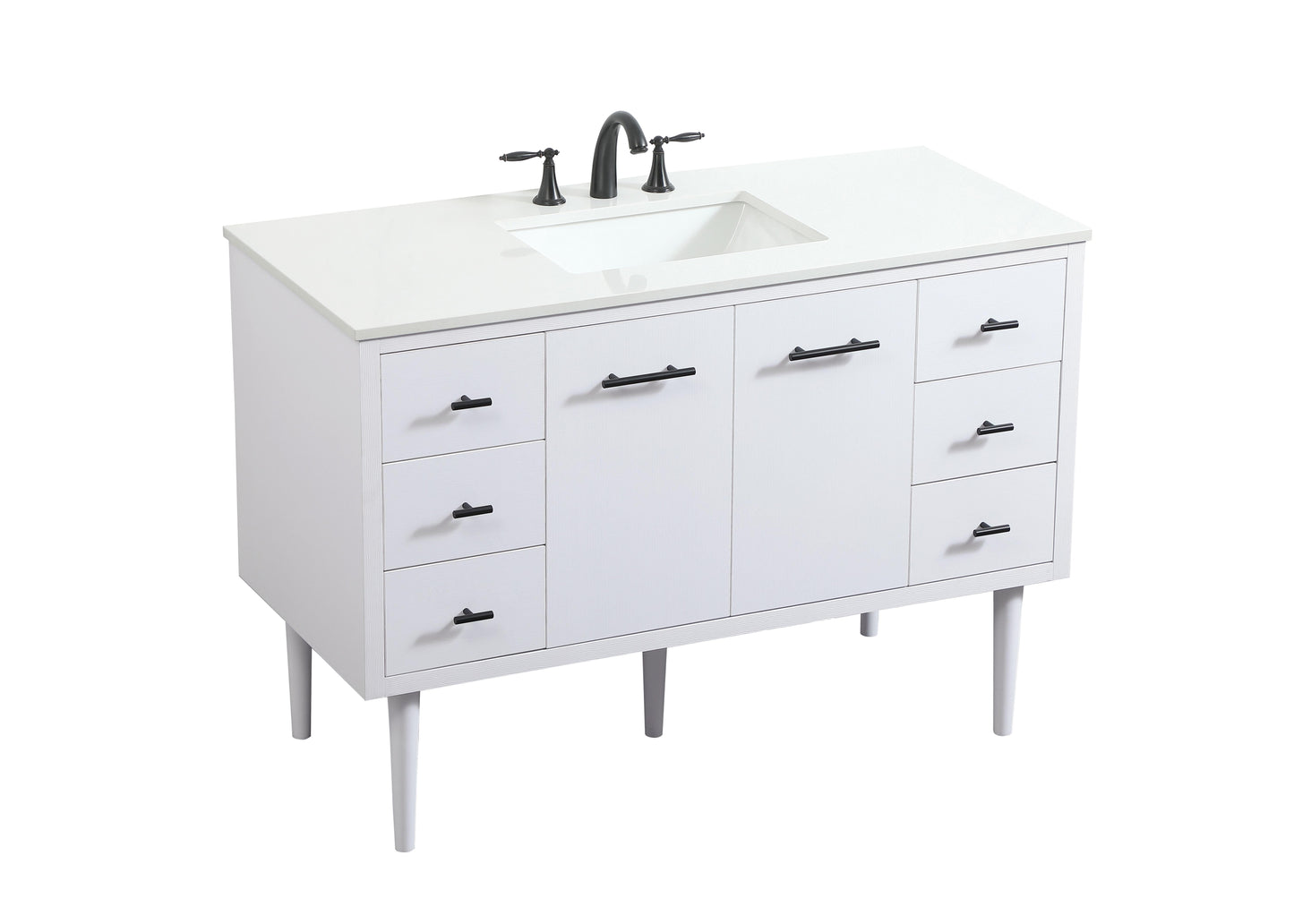 48 inch Single Bathroom Vanity in White - BC4104834WH