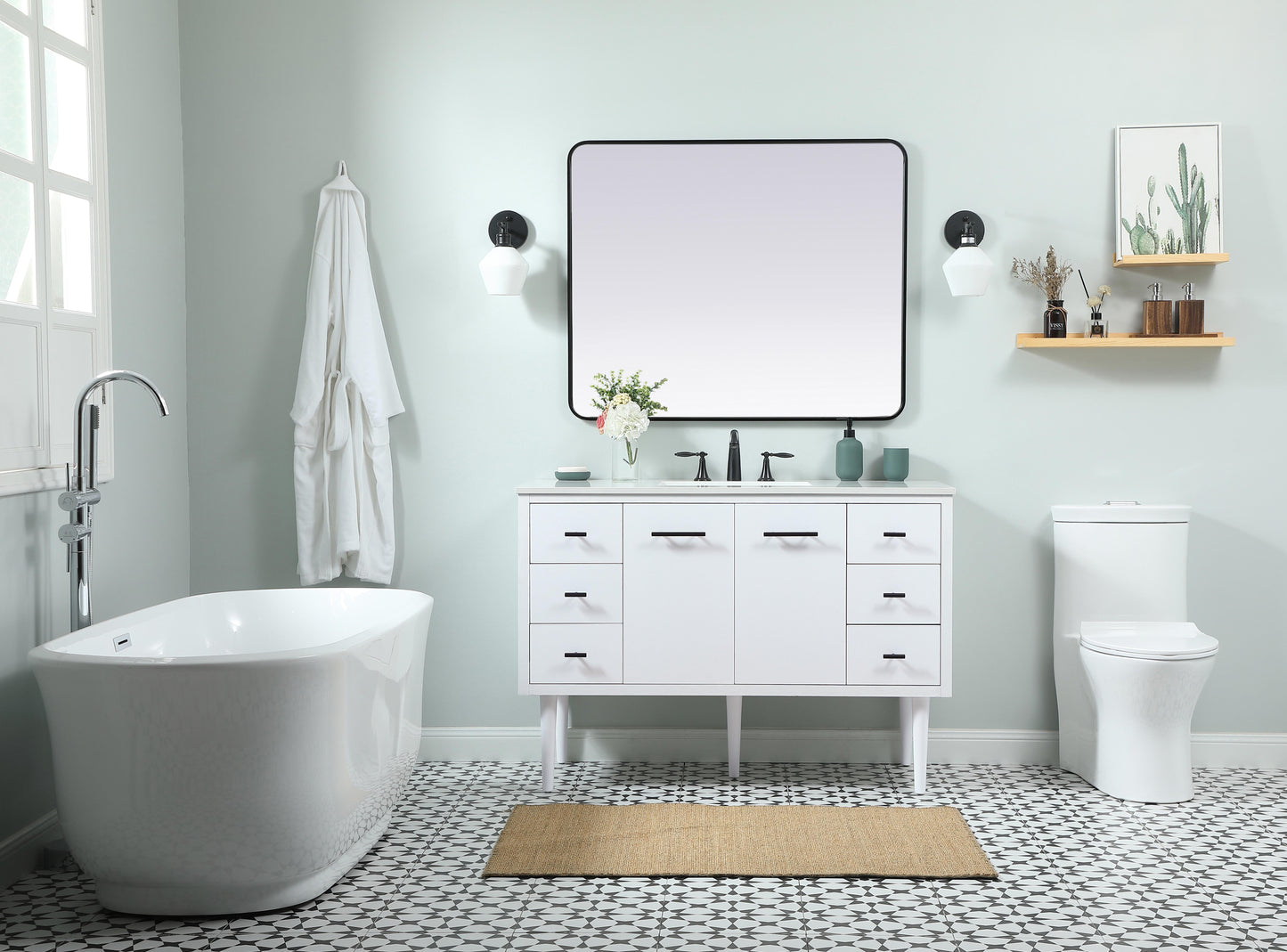 48 inch Single Bathroom Vanity in White - BC4104834WH