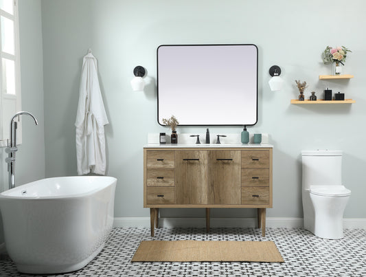 48 inch Single Bathroom Vanity in Natural Oak with backsplash - BC4104834NT-BS