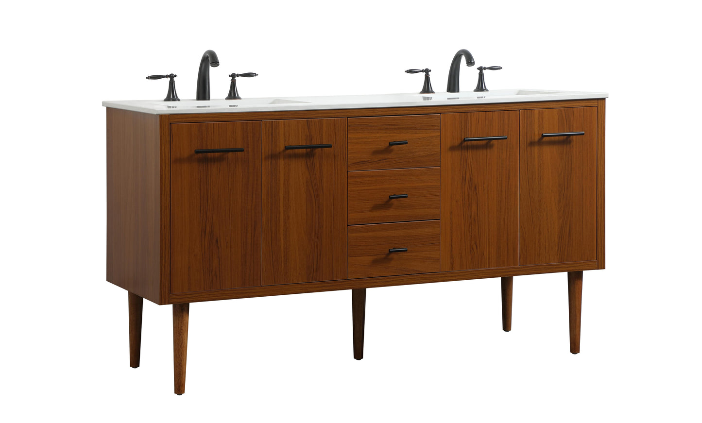 60 inch Single Bathroom Vanity in Teak