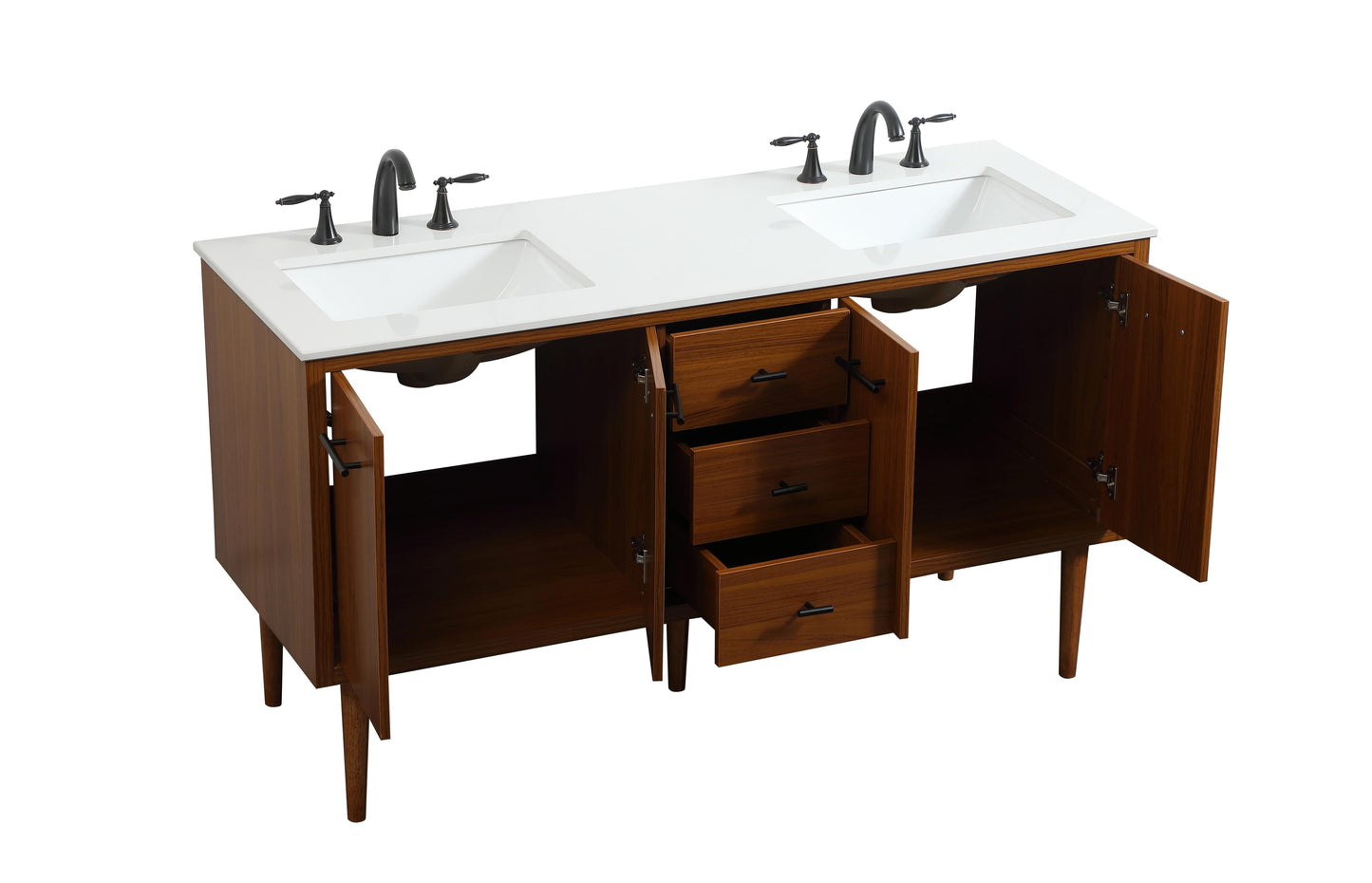 60 inch Single Bathroom Vanity in Teak