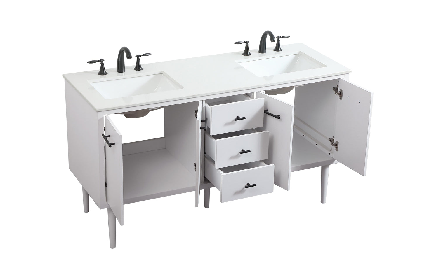 60 inch Single Bathroom Vanity in White