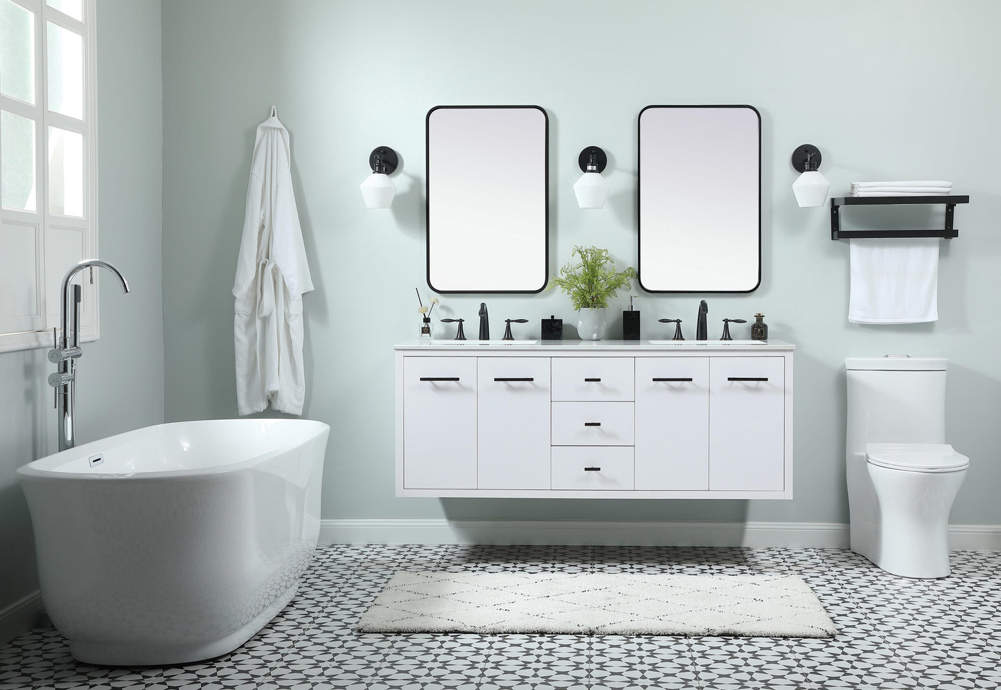 60 inch Single Bathroom Vanity in White