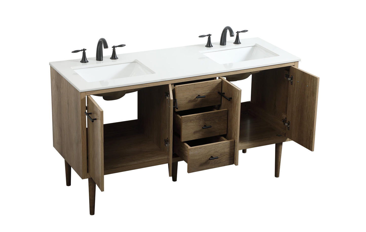 60 inch Single Bathroom Vanity in Natural Oak