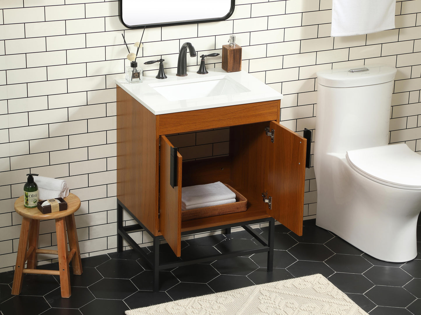 24 inch Single Bathroom Vanity in Teak - BC4202434TK