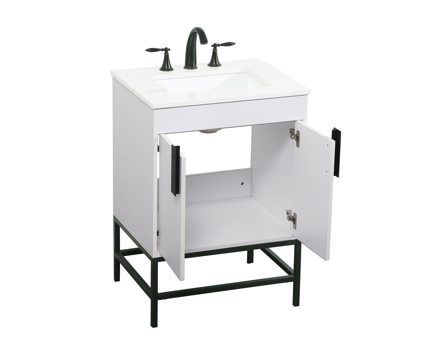 24 inch Single Bathroom Vanity in White - BC4202434WH