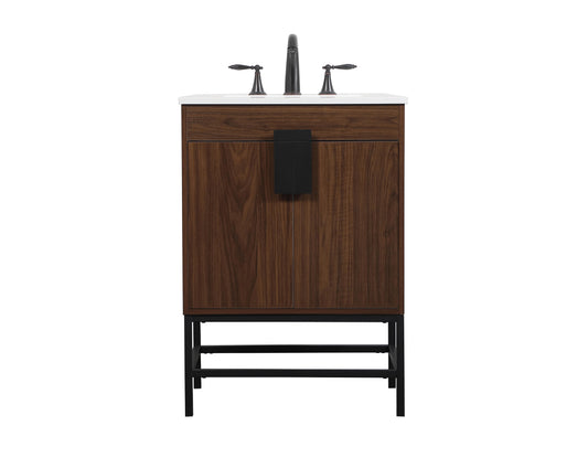 24 inch Single Bathroom Vanity in Walnut - BC4202434WT