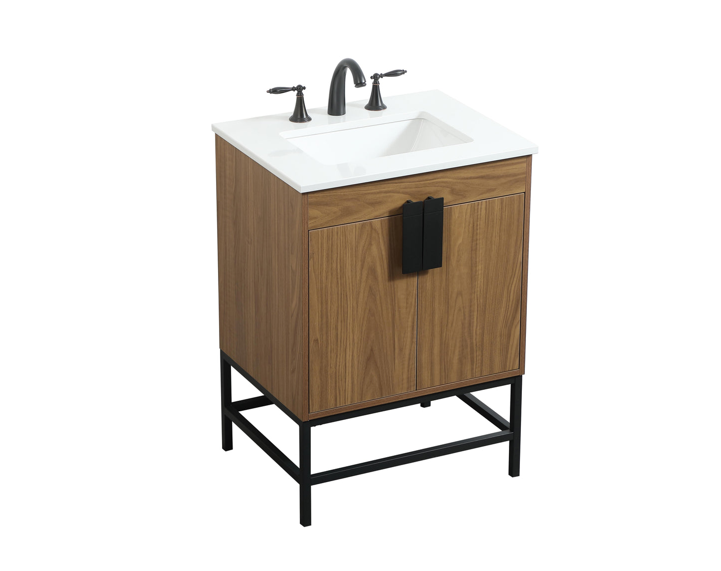 24 inch Single Bathroom Vanity in Walnut Brown - BC4202434WB