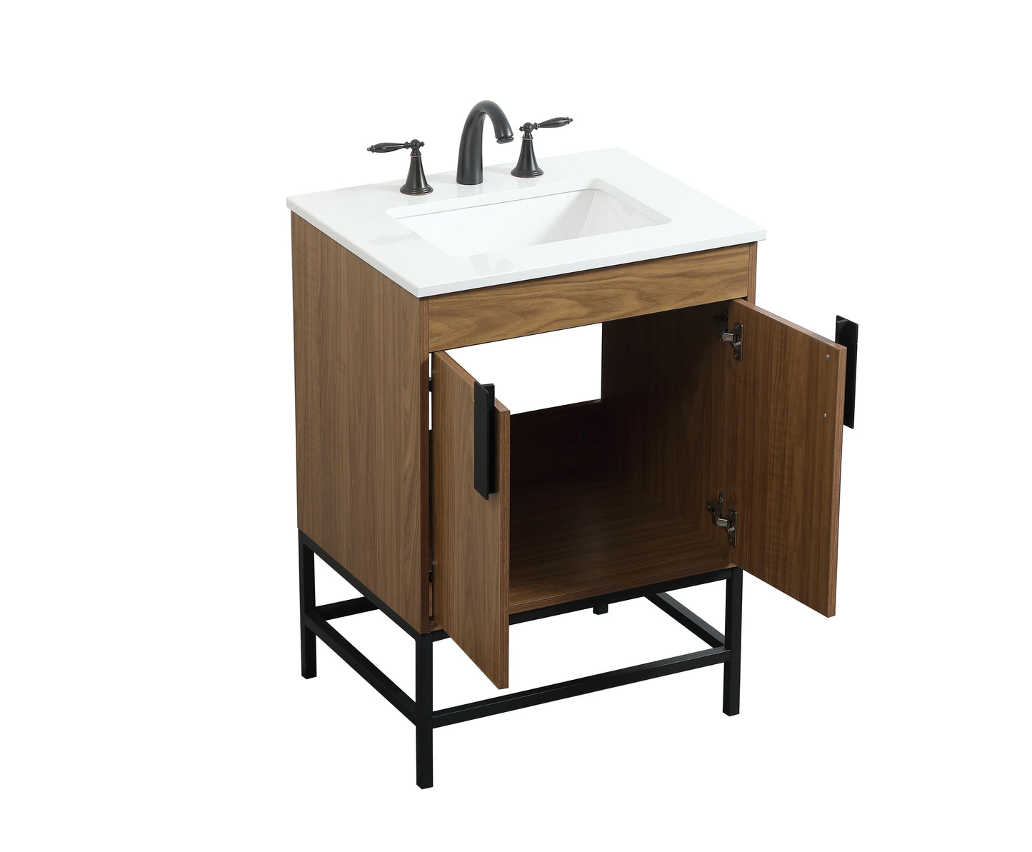 24 inch Single Bathroom Vanity in Walnut Brown - BC4202434WB