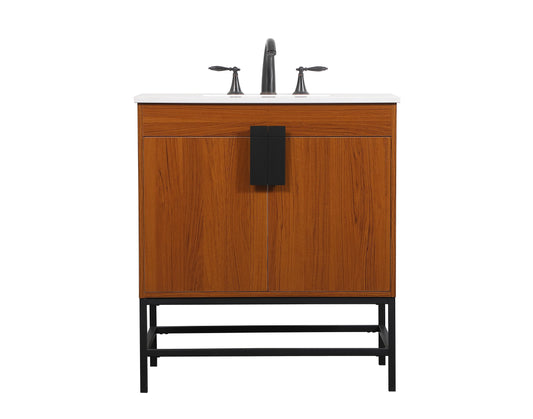 30 inch Single Bathroom Vanity in Teak - BC4203034TK