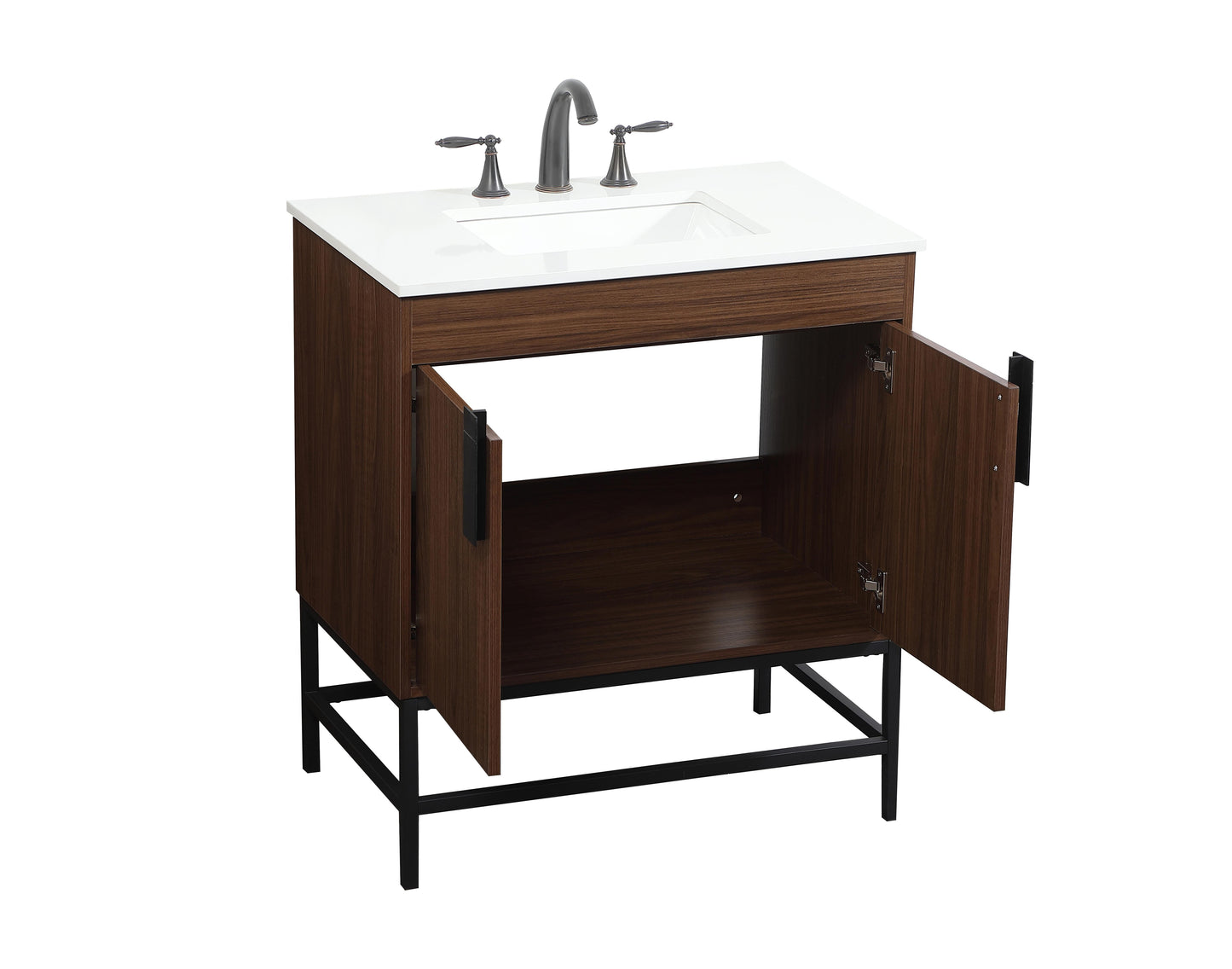 30 inch Single Bathroom Vanity in Walnut - BC4203034WT