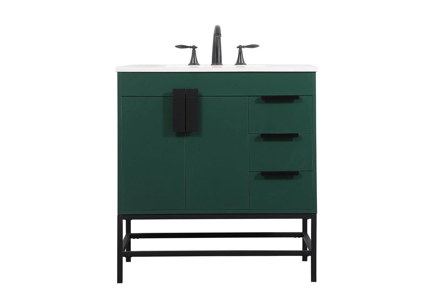 32 inch Single Bathroom Vanity in Green - BC4203234GN