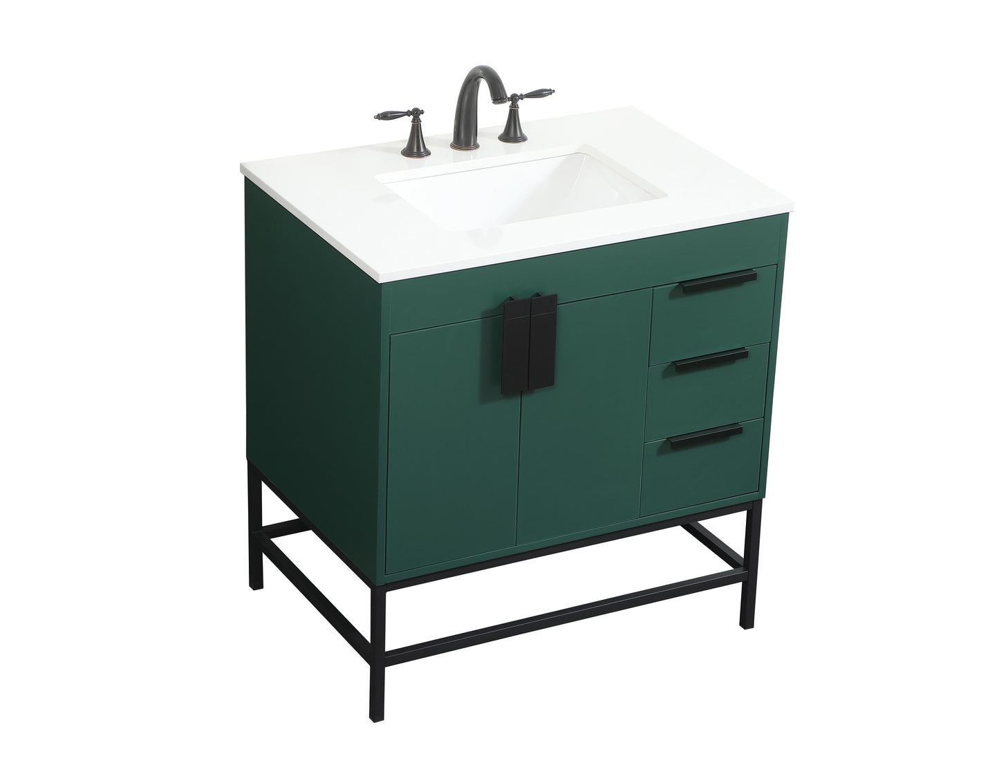 32 inch Single Bathroom Vanity in Green - BC4203234GN