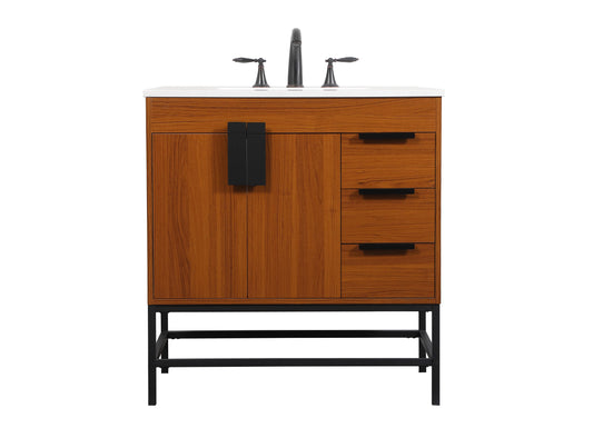 32 inch Single Bathroom Vanity in Teak - BC4203234TK