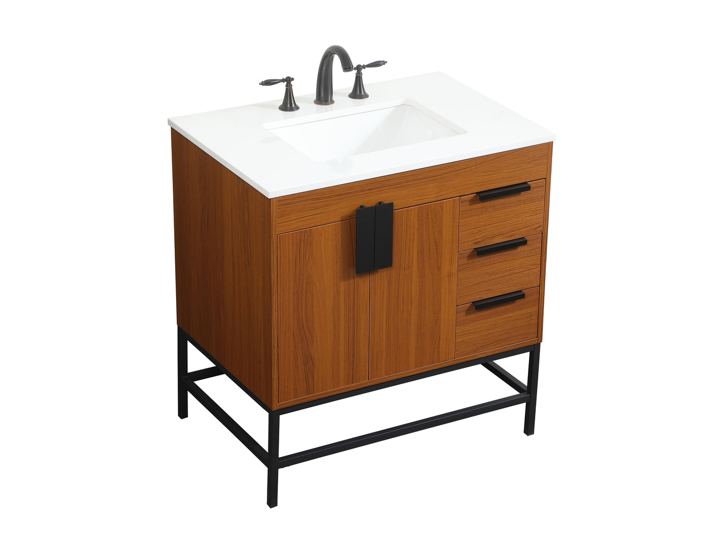 32 inch Single Bathroom Vanity in Teak - BC4203234TK