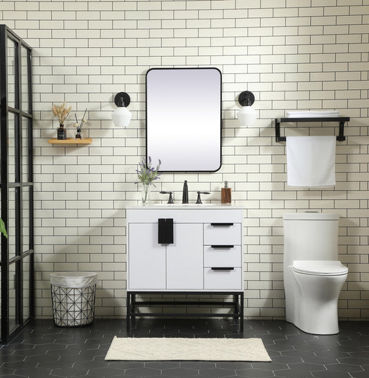 32 inch Single Bathroom Vanity in White - BC4203234WH