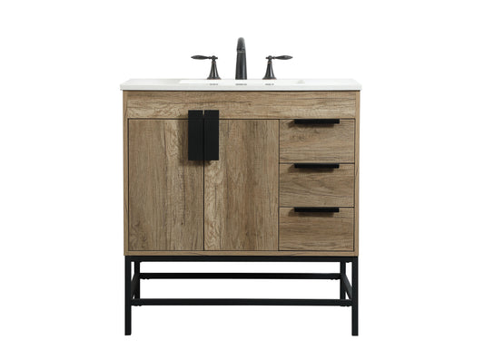 32 inch Single Bathroom Vanity in Natural Oak - BC4203234NT