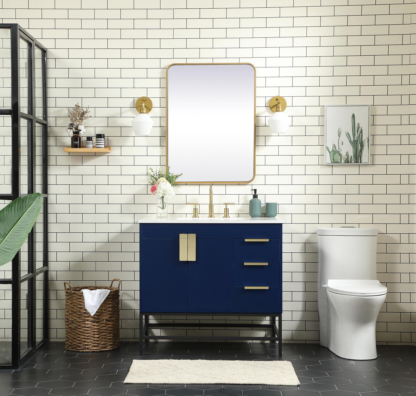 36 inch Single Bathroom Vanity in Blue - BC4203634BL