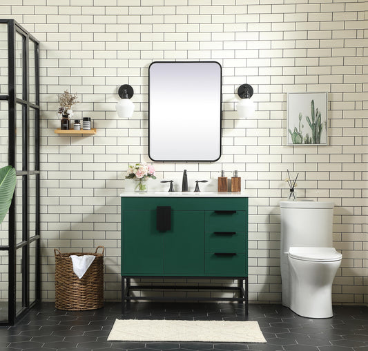 36 inch Single Bathroom Vanity in Green with backsplash - BC4203634GN-BS