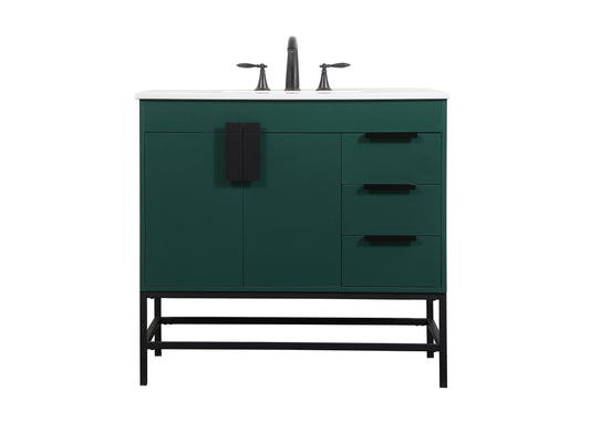 36 inch Single Bathroom Vanity in Green - BC4203634GN