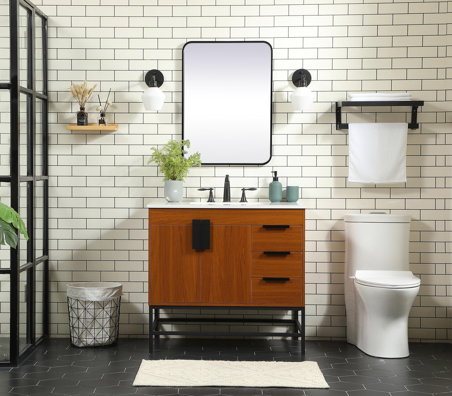 36 inch Single Bathroom Vanity in Teak - BC4203634TK