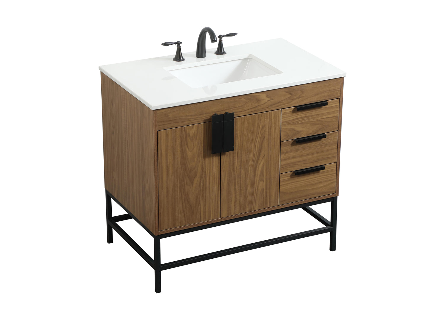 36 inch Single Bathroom Vanity in Walnut Brown - BC4203634WB