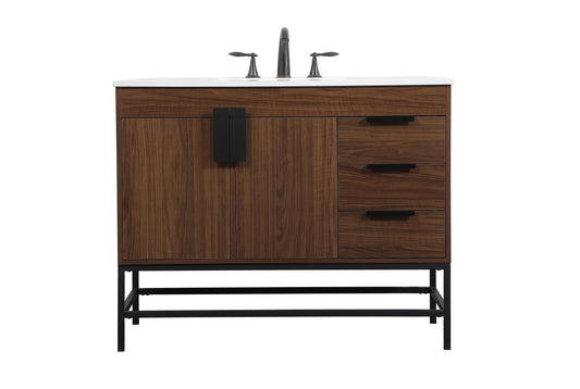 42 inch Single Bathroom Vanity in Walnut - BC4204234WT