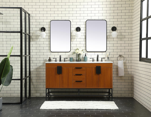 60 inch Double Bathroom Vanity in Teak - BC420D6034TK