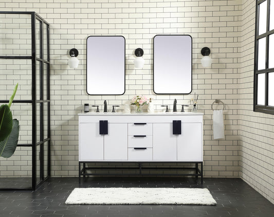 60 inch Double Bathroom Vanity in White - BC420D6034WH